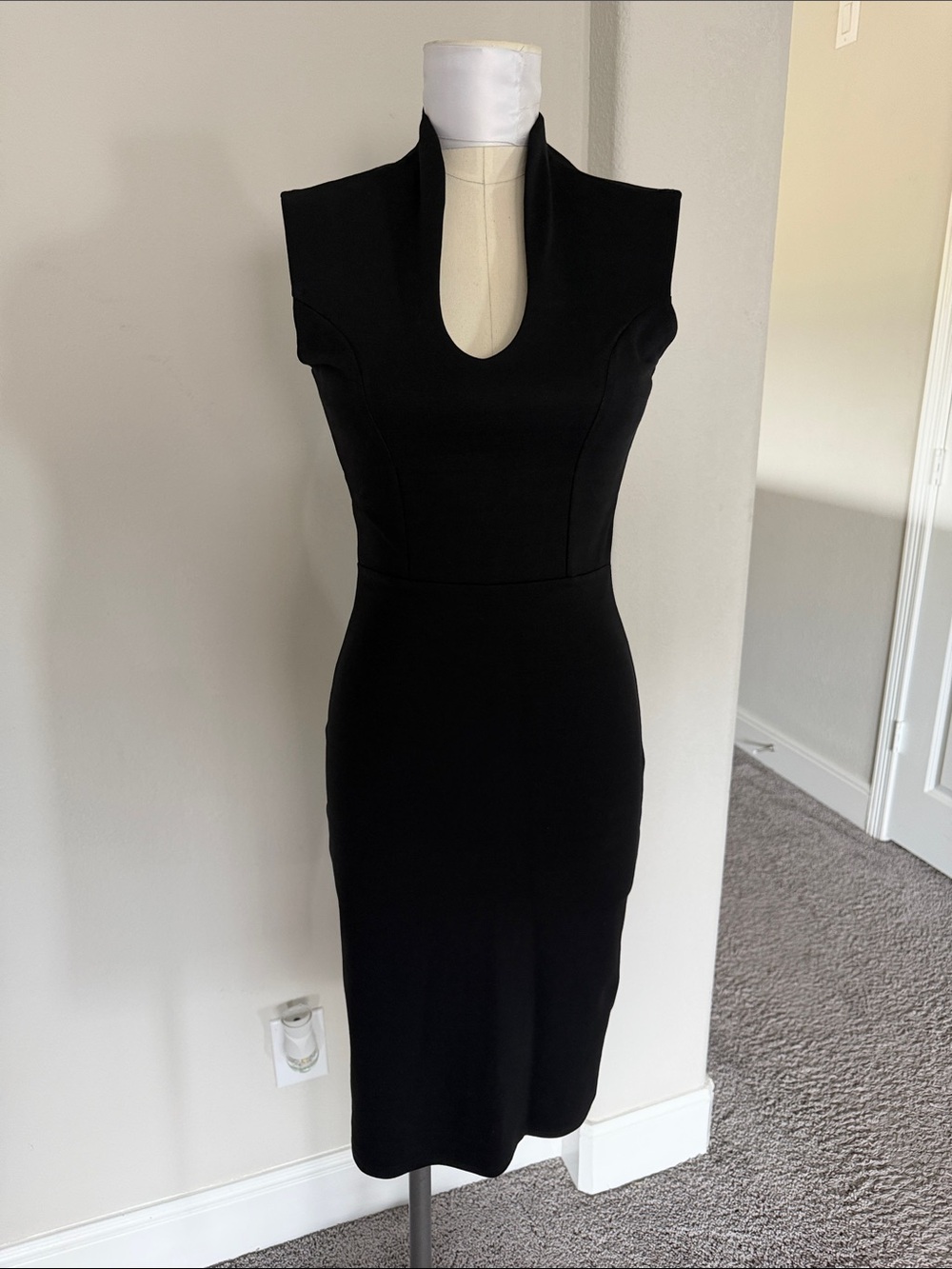 Black Keyhole stretch Dress - Women's Elegant Cocktail Dress